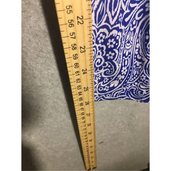 Womens Cato Pants Dressy Formal Career Work Office Patterned Blue White Vintage - Picture 3 of 5